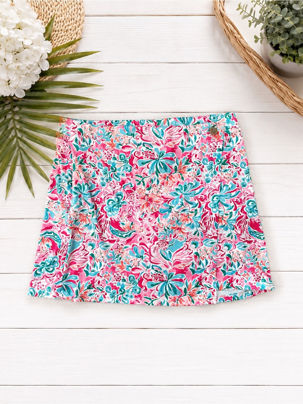 Stella Parker Sport Floral Tennis Skort Women’s Large Pink Teal Excellent